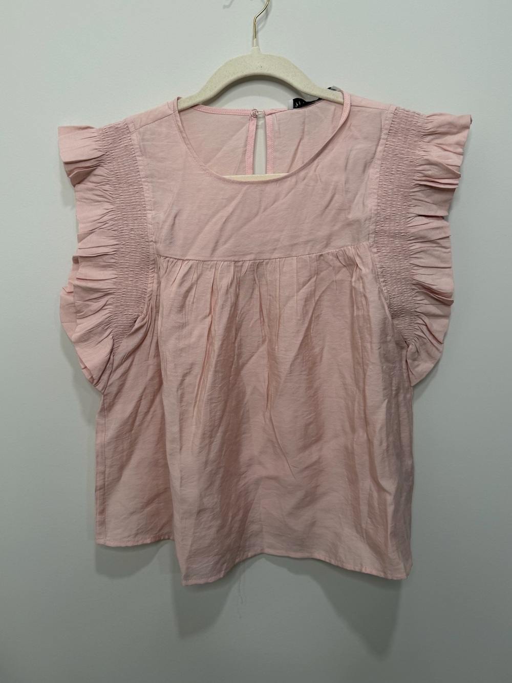 English Factory Dusty Pink Ruffle Detail Blouse Top JJ913T NWT Size XS